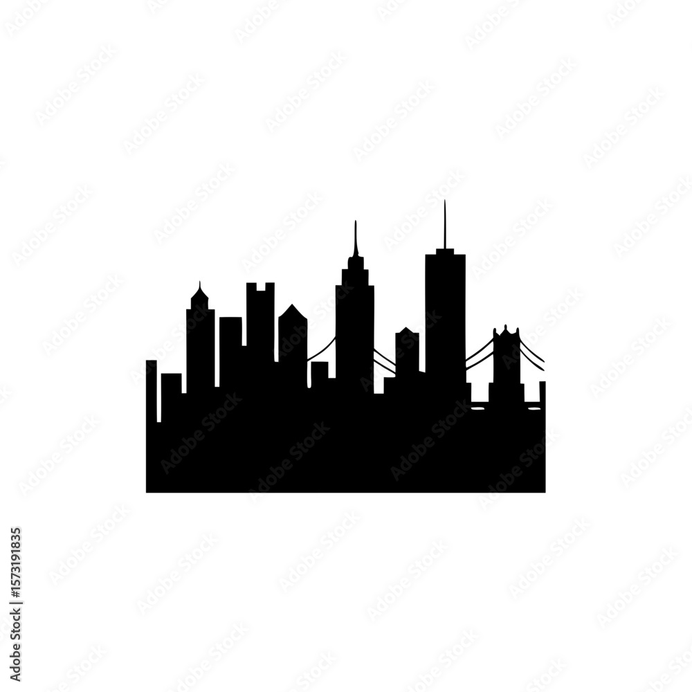 Obraz premium creative details Outline City Skyline with People Icon vector illustration