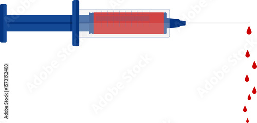 Injection dripping blood from needle