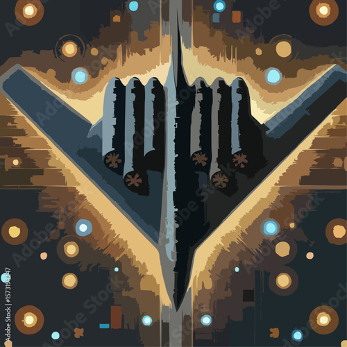 Air Force Stealth Jet – B2 Vector Artwork