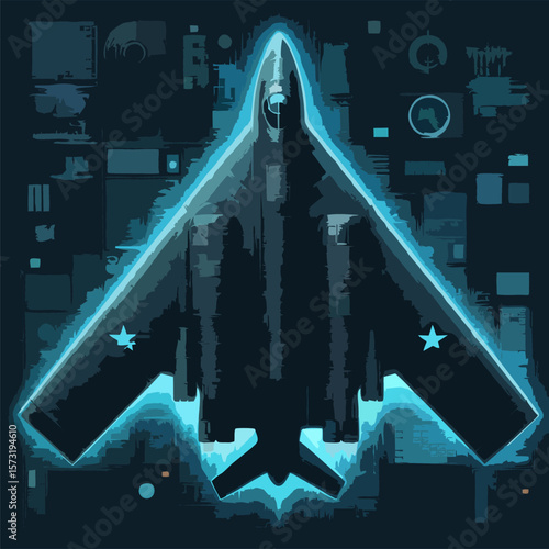 Black Jet Vector – B2 Stealth Aircraft
