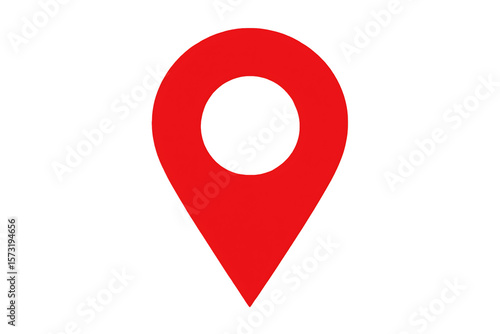 Simple red location pin icon on a clean transparent background