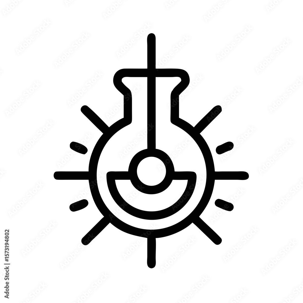 Obraz premium Elegant black silhouette design depicting fusion reactor for energy and future innovations