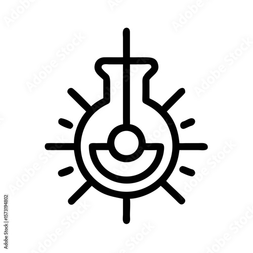 Elegant black silhouette design depicting fusion reactor for energy and future innovations
