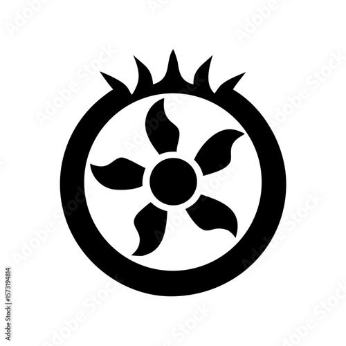 Clean silhouette design of a conceptual fusion reactor depicting ai technology and the future