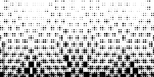Geometric pattern of black diamonds on a white background.Seamless in one direction. Option with a Short fade out.The Scale transformation method.