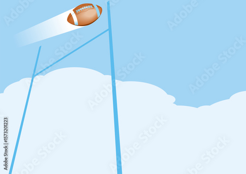 A football heading for a field goal
