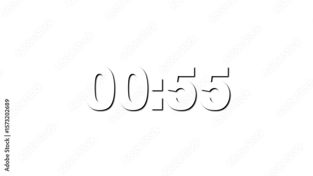 1 minute countdown animation from 60 seconds to 0 seconds. on black background. 1 minute countdown animation from 60 seconds to 0 seconds. on black background.