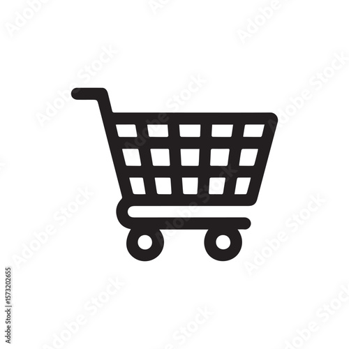 Shopping cart line art icon for apps and website