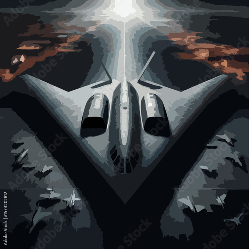 Airborne B2 Bomber Vector – Flat Design