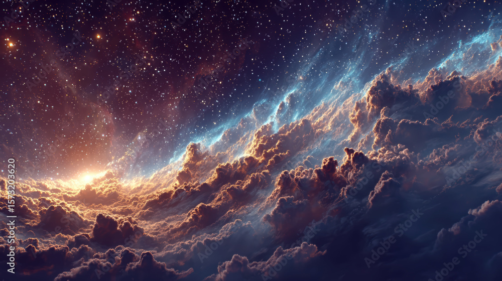 Naklejka premium Generated image. colored energies, multicolored cosmic background