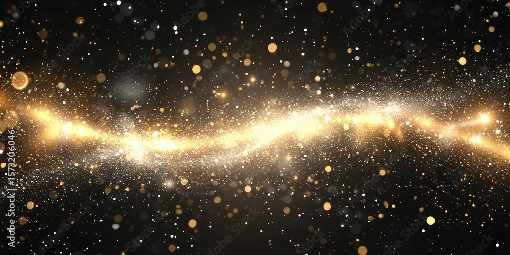 Fototapeta premium Abstract magical flare with soft sparkles, glowing white light and golden shimmer PNG