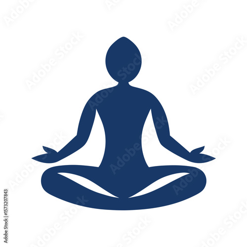 Silhouette of a person meditating in lotus pose for wellness peace and mindfulness design
