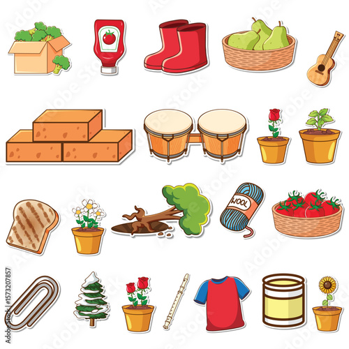 all kitchen things like fruits breads etc