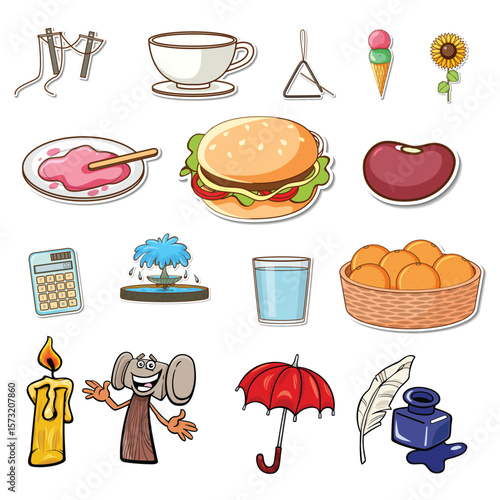 all kitchen things like fruits breads etc