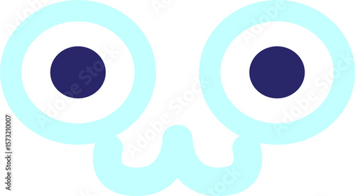 staring animal face icon in bright neon color