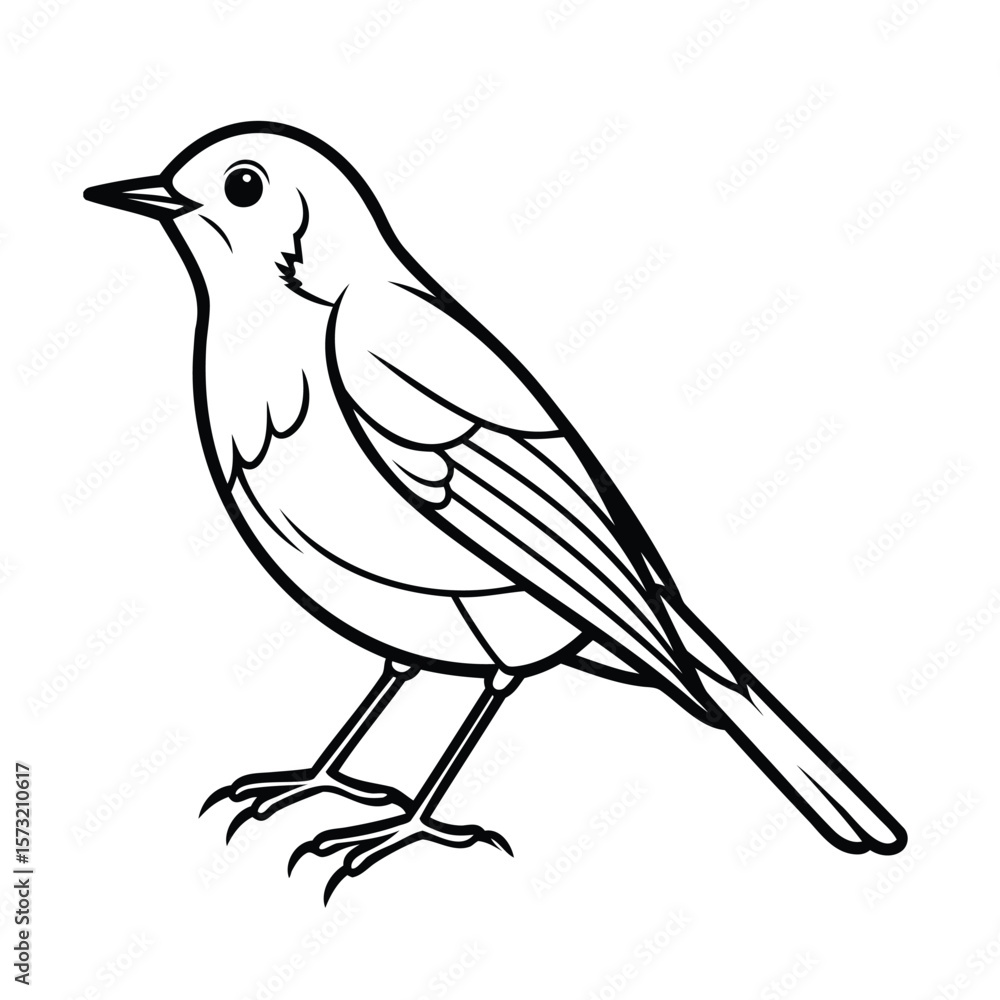 Obraz premium Bird with detailed outlines a focused eye on a animal graphic