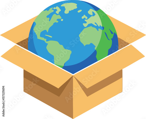 Earth in a cardboard box