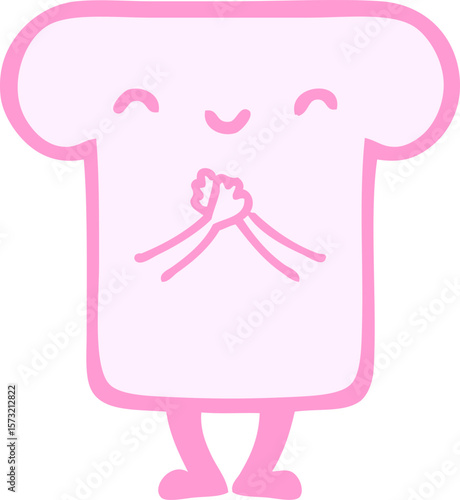 cute slice of bread in bright neon color
