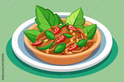 Savory Thai Basil Stir Fry with Chili and Greens thai food chili peppers