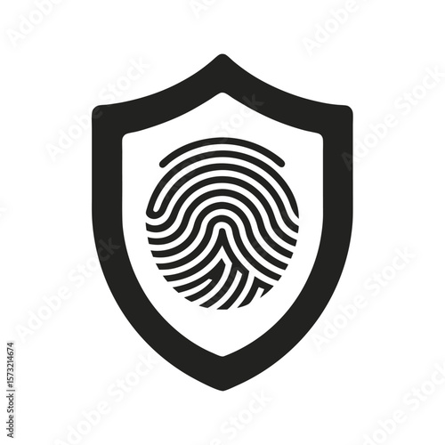 Silhouette of secure fingerprint for privacy encryption access and cybersecurity design