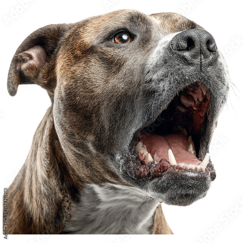 Majestic Dog with Open Mouth on Clear Transparent Background