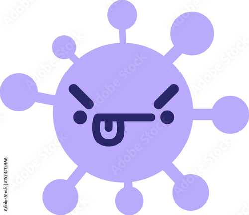 concentrating virus in bright neon color