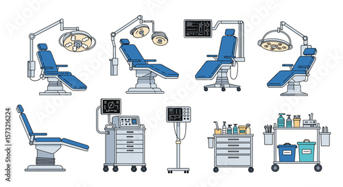 A Collection of Advanced Medical Equipment Designed for Modern Dental and Surgical Practices Offering Optimal Patient Care and Treatment Solutions