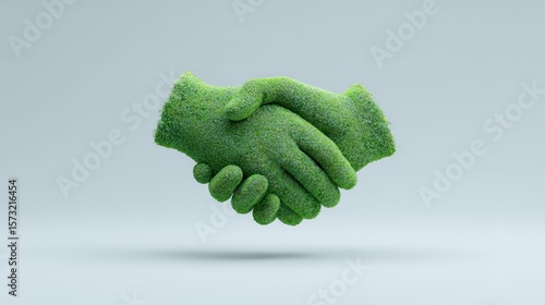 Green Business Deal: Eco Handshake Agreement Concept
