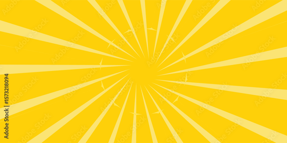 Obraz premium Yellow abstract background with light of sunburst. yellow starburst with halftone. sun ray retro background with flash