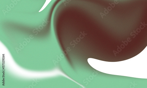 Abstract Flowing Forms in Soft Mint and Brown Tones