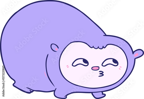 cartoon wombat in bright neon color