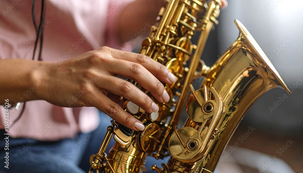 Obraz premium Saxophone in hands