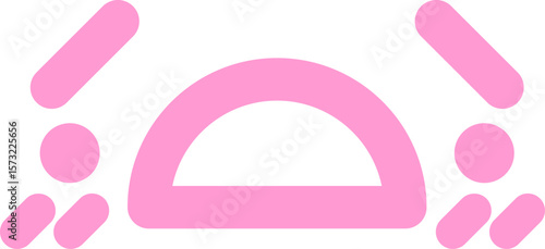 unhappy shocked face icon in bright neon color