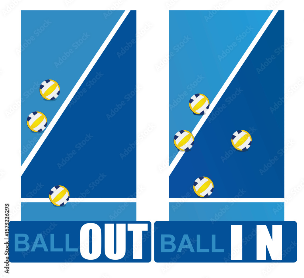 Fototapeta premium Volleyball rule of in or out ball. vector