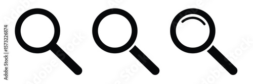 Magnifying glass icon. magnifying glass loupe icon, magnifier icon. vector illustration.