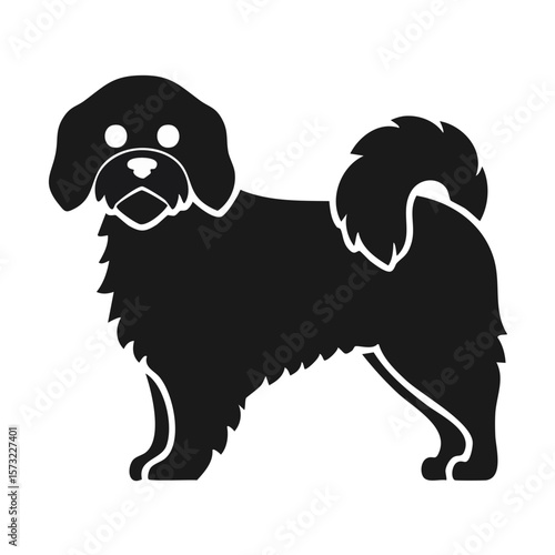 Havanese Dog Black Glyph Icon (Color Changes Available in SVG)