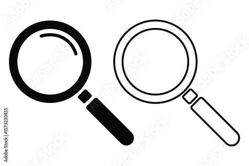 magnify icon. search icon, magnifying glass icon. vector isolated.