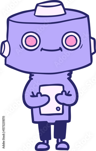 cartoon robot in bright neon color