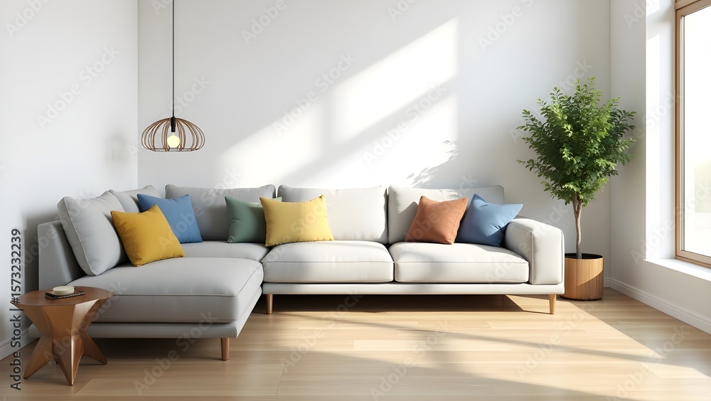 Stylish Living Room Arrangement Featuring Sofa Stylish Living Room Arrangement Featuring Sofa