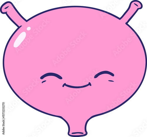 cartoon bladder in bright neon color
