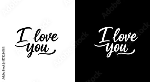 Express your affection with this stylish I love you text, perfect for designs celebrating love and romantic messages