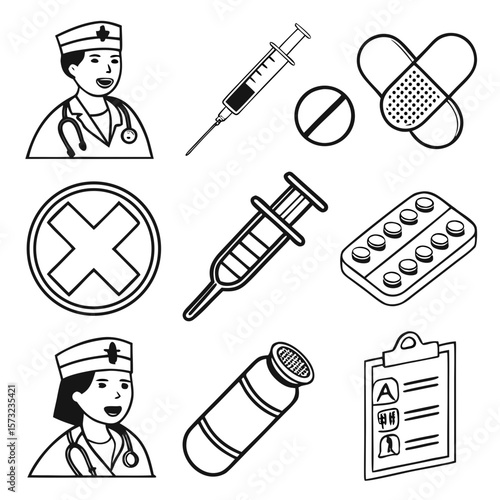 medical icons set