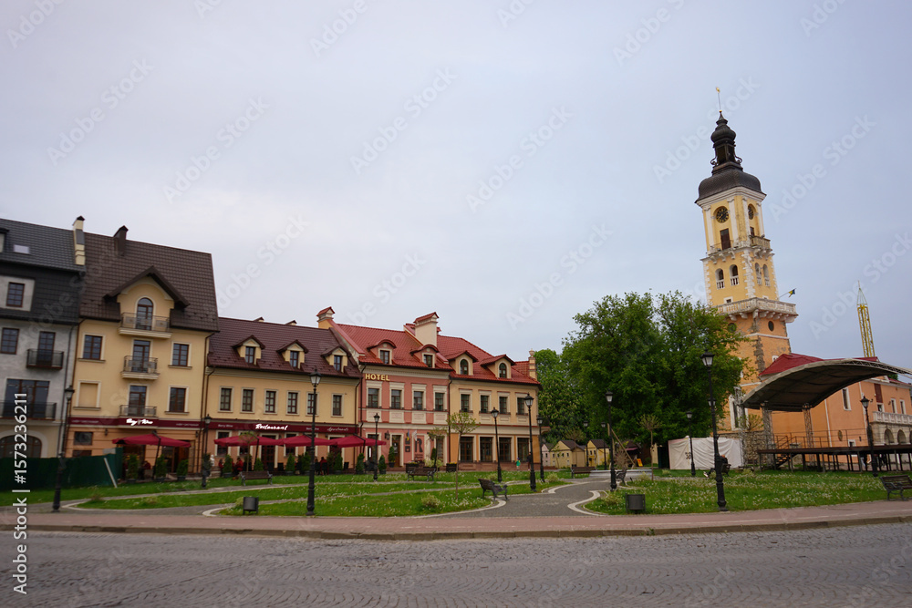 Fototapeta premium city center with city hall in Ukraine
