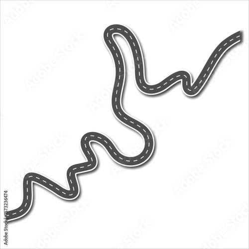 Winding Road on a White  Background