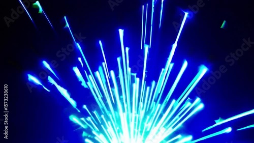 Vibrant Sparkling Fireworks Display Illuminating the Night Sky in Various Colors and Shapes with Dynamic Patterns