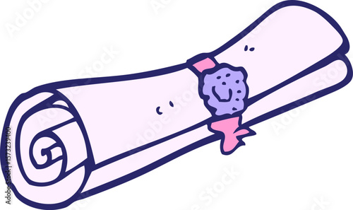 cartoon scroll in bright neon color