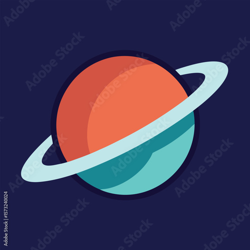 Stylized Planet With Ring space cosmos