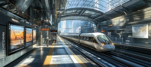 Holographic Transit Hub Illuminating Energy-Efficient Maglev Transportation