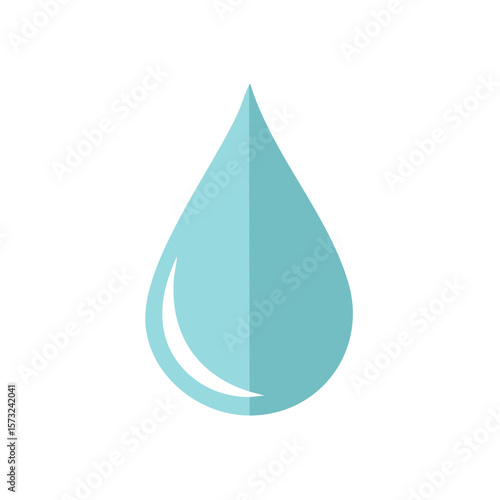 Isolated Light Blue Water Drop Icon Illustrative Graphic Element