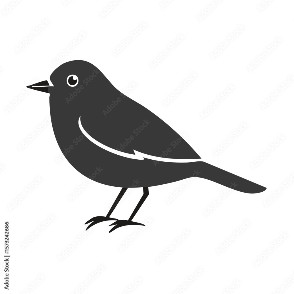 Obraz premium Charming Bird Silhouette: Simplistic Elegance for Nature-Inspired Designs and Minimalist Appeal